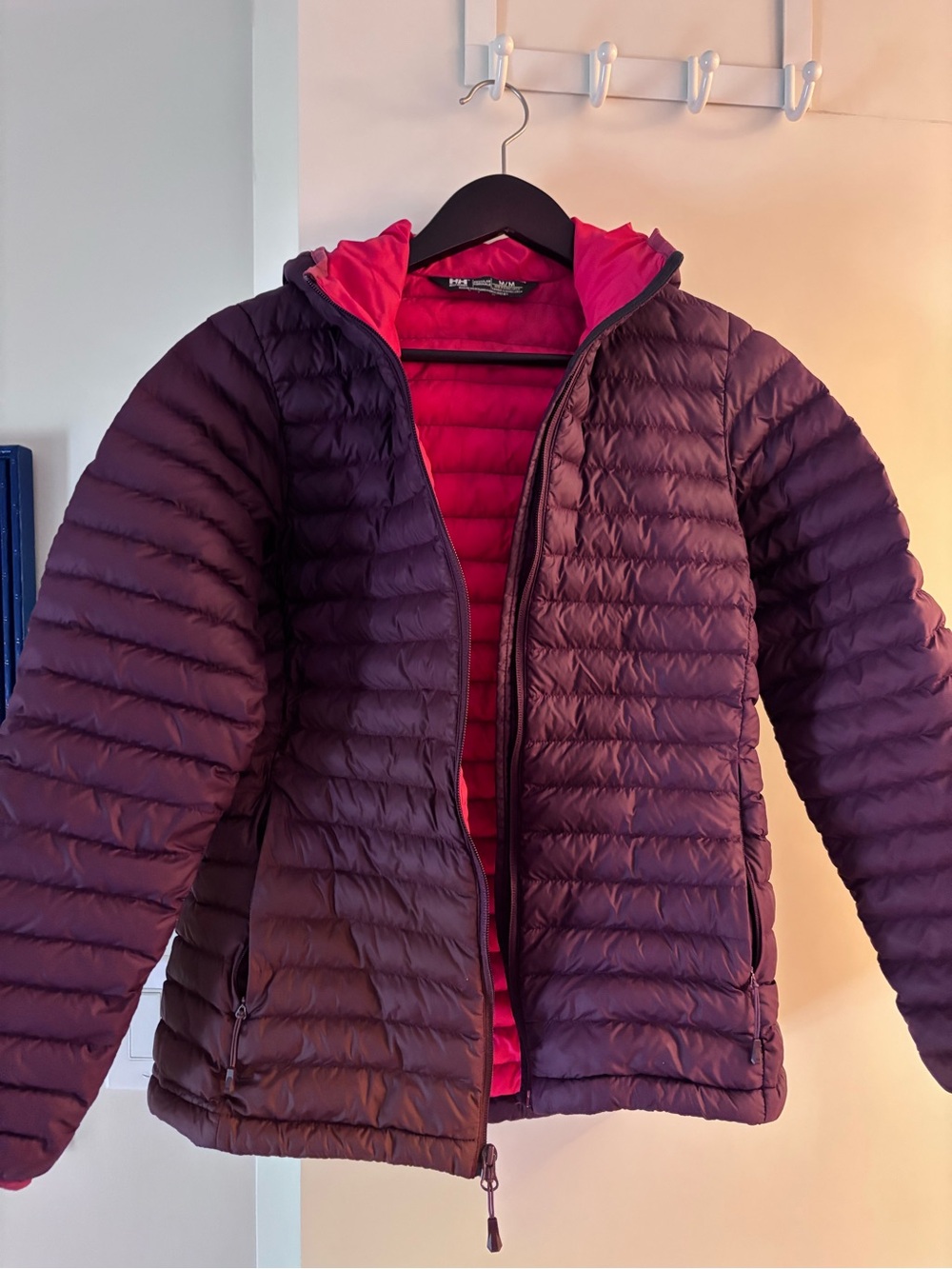Helly Hansen Red Quilted Insulated Jacket with Hood